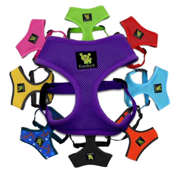 Classic Dog Harness Innovative Mesh No Pull No Choke Design Soft Double Padded Breathable Vest for Eco-Friendly Easy Control Walking Quick Release for Puppies Toy Breeds & Medium Dogs (Med, Purple)