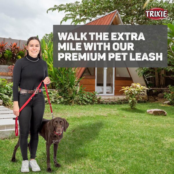 91c9zweJnsL._SL1500_.jpg Trixie Premium Dog Leash with Padded Hand Loop, Comfortable and Adjustable Training Leash, 3.28 ft./20 mm (M-L, Black)