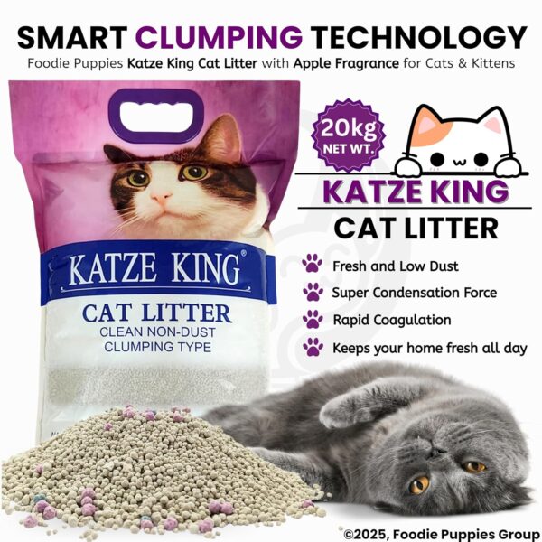 Foodie Puppies Katze King 5 Kg Cat Litter with Apple Fragrance - (Pack of 4) | Clean Non-Dust Clumping Type Exclusive Scoop-able with Odour Control