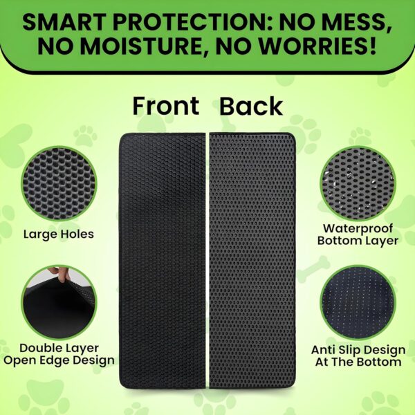 MAK7 Cat Litter Mat | Double Layer Honeycomb Design |Waterproof EVA Material | Cat Litterr Trapping & Easy Clean, Non-Slip Mat for Litter Box | Cats Litters Pad | Cat Products | SIZE 60CMX 45CM|