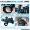 Foodie Puppies Interactive Foldable Hiding 5-Way Straight Tunnel with Hanging Ball for Cats (Penta Flower Tunnel) | Puzzle & Training Cave Suitable for Cat, Kitten, Rabbit, Guinea Pig & Puppies