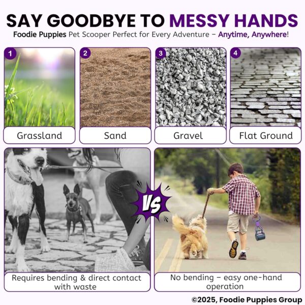 Foodie Puppies Potty Scooper Non-Breakable Pet Pooper Scooper for Dogs and Cats (Mini Scooper) High Strength Material and Durable Spring for Easy Grass and Gravel Pick Up