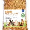 WISDOM Wood CAT Litter - Natural Wood Flavour | Biodegradable | Flushable | 99% Dust Free Non Clumping | Organic Cat Litter | Used for Cats,Rabbits, Hamsters, Birds