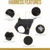 Dog Tactical Harness No-Pull Pet Harness Adjustable Outdoor Pet Vest Army Standard Material Vest for Dogs Easy Control for Small Medium Large Dogs (XL, Tactical Black)