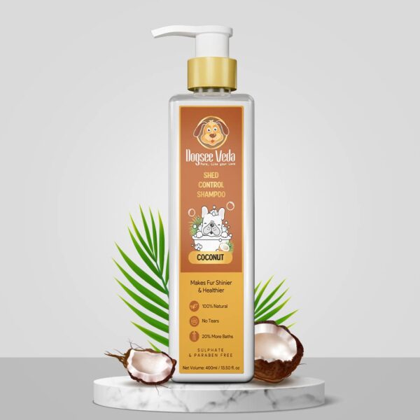 513zunQxwCL._SL1100_.jpg Dogsee Veda Coconut Dog Shampoo 400 ml | Shed Control & Hair Fall Reduction | Ayurvedic, Sulfate-Free & Paraben-Free | Moisturizing & Anti-Fungal | Safe for, Pomeranian, Golden Retriever, Puppies