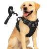 Premium Reflective Dog Vest Harness| Soft Breathable| Padded Handle| Adjustable Straps & Dual Lock Buckle| No-Choke Design with Free Leash-12mm Chest (22-30 inch) All Medium Breeds 12-27 Kg