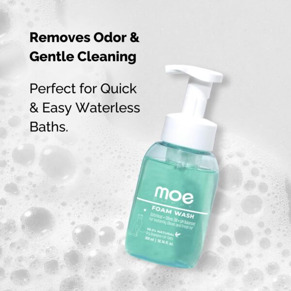 Moe Puppy Dry Shampoo for Cats | Cleansing & Conditioning, Detangling & Moisturizing | Quick Odor Removal | Safe for Kittens (300 ml)