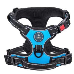Dog Harness Dog Body Belt Vest for Large Medium Small Dogs with Safety Reflective No Pull Adjustable Military Style Dog Vest Training Harness(Blue, X-Large)