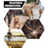 Dog Harness Dog Body Belt Vest for Large Medium Small Dogs with Safety Reflective No Pull Adjustable Military Style Dog Vest Training Harness(Medium,Brown)
