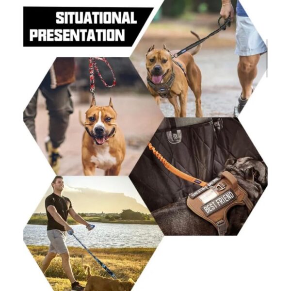 Dog Harness Dog Body Belt Vest for Large Medium Small Dogs with Safety Reflective No Pull Adjustable Military Style Dog Vest Training Harness(Medium,Brown)