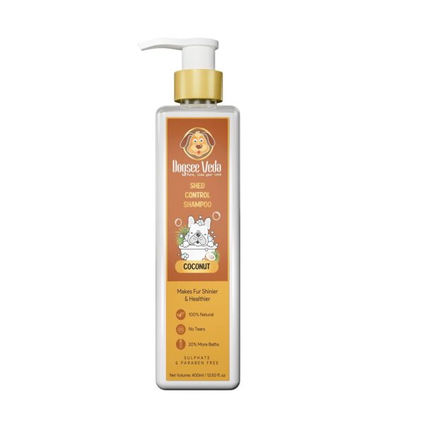 Dogsee Veda Coconut Dog Shampoo 400 ml | Shed Control Dogsee Veda Coconut Dog Shampoo 400 ml | Shed Control & Hair Fall Reduction | Ayurvedic, Sulfate-Free & Paraben-Free | Moisturizing & Anti-Fungal | Safe for, Pomeranian, Golden Retriever, Puppies