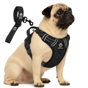 Doggo Bite Premium Reflective Dog Vest Harness| Soft Breathable| Padded Doggo Bite Premium Reflective Dog Vest Harness| Soft Breathable| Padded Handle| Adjustable Straps & Luxury Buckle| No-Choke with Free Designer Leash-19mm| Chest (22-28inch) All Small Breeds 4-13Kg