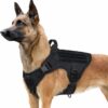 Dog Tactical Harness No-Pull Pet Harness Adjustable Outdoor Pet Vest Army Standard Material Vest for Dogs Easy Control for Small Medium Large Dogs (XL, Tactical Black)
