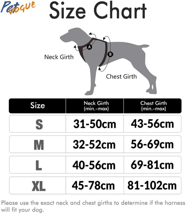 PetVogue Dog Chest Harness No Pull Dogs Medium Size Adjustable PetVogue Dog Chest Harness No Pull Dogs Medium Size Adjustable Pet Harness Leash Clips with Lock, Reflective Pet Dog Walking Harness with Easy Control Handle - Black