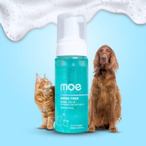 Moe Puppy Waterless Dry Shampoo for Dogs & Cats | Moe Puppy Waterless Dry Shampoo for Dogs & Cats | Cleansing & Conditioning, Detangling & Moisturizing | Quick Odor Removal | Safe for Puppies & Kittens (150 ml)