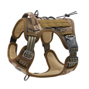 Tactical Dog Harness | Body Belt for Large Dog | Tactical Dog Harness | Body Belt for Large Dog | Military Dog Vest | No Pull Adjustable Reflective | Dog Training Walking Pet Harness (Large, Camouflage)
