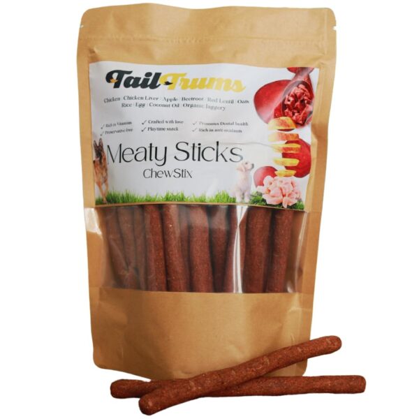 Tailtrums Dog Sticks – Chicken Meat Sticks 450g | Healthy Tailtrums Dog Sticks – Chicken Meat Sticks 450g | Healthy Dog Food | Freshly Baked Dog Treats, All Natural & Preservative Free | Human-Grade Ingredients (All Breeds)