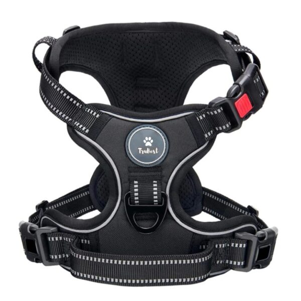 Dog Harness Dog Body Belt Vest for Large Medium Small Dogs with Safety Reflective No Pull Adjustable Military Style Dog Vest Training Harness(Black, Small)