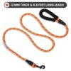 WOOFLIX Reflective Leash & Collar Combo Set | Anti-Slip Padded Handle for Medium & Large Dogs | Highly Reflective Rope (Leash 6.5 Ft. + Collar Medium, Orange), 18 Cm