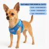 WOOFLIX Dog Harness for Small Dogs, Puppies and Cats | Suitable for Small Size Dogs, Cats & Puppies of 7kg-10kg | Reflective Soft Padded Dog Harness with Secure Fit | Blue (7kg-10kg Dog & Cat)