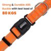 WOOFLIX Reflective Leash & Collar Combo Set | Anti-Slip Padded Handle for Medium & Large Dogs | Highly Reflective Rope (Leash 6.5 Ft. + Collar Medium, Orange), 18 Cm