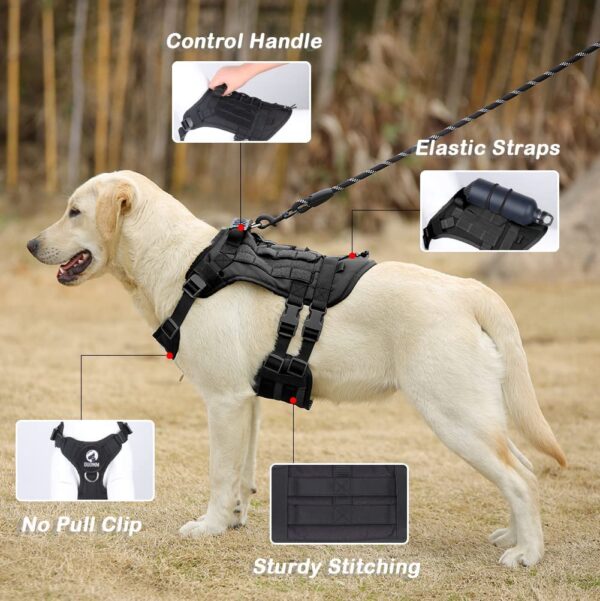 7192imQyBL._SL1002_.jpg FYA Tactical Dog Harness for Medium Large Dogs No Pull, Military Dog Harness with Handle,Service Dog Vest, Adjustable Pet Harness for Training Hunting Walking