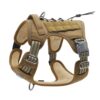 Dog Harness Dog Body Belt Vest for Large Medium Small Dogs with Safety Reflective No Pull Adjustable Military Style Dog Vest Training Harness(Medium,Brown)
