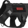 Dog Tactical Harness No-Pull Pet Harness Adjustable Outdoor Pet Vest Army Standard Material Vest for Dogs Easy Control for Small Medium Large Dogs (XL, Tactical Black)