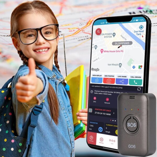 Acumen Track GF-06 Mini Wireless GPS Tracker for Kids, Car & Bike | Real-Time Tracking, Voice Monitoring, SOS Button, Geo-Fence, 850 mAh Battery | iOS & Android App, 1-Year Warranty