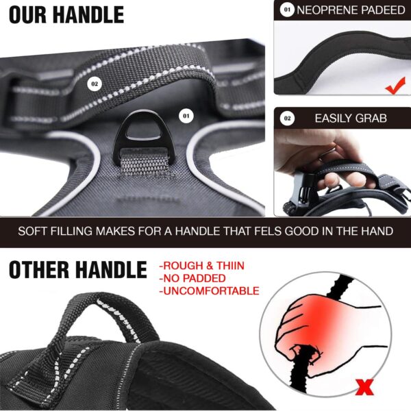 Lyrovo Adjustable No-Pull Dog Harness with Leash Set for Small, Medium & Large Dogs – Reflective, Breathable, Comfortable Vest Harness for Training & Walking (Black, S (4-13Kg))