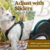 Premium Reflective Dog Vest Harness| Soft Breathable| Padded Handle| Adjustable Straps & Dual Lock Buckle| No-Choke Design with Free Leash-12mm Chest (22-30 inch) All Medium Breeds 12-27 Kg
