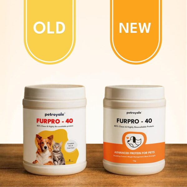 Petroyale Furpro-40 Dog Protein Powder Supplement - Dog Skin & Coat + Hair Fall Control Supplement- Omega 3 6 9 for Dogs & Cats - Dog Muscle & Weight Gain Powder - Growth Food - Fish Flavor 1KG Pack