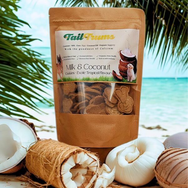 71ndOz5CSL._SL1080_.jpg TailTrums Dog Biscuits – Milk & Coconut Cookies with Calcium 250g | Healthy Dog Food | All Breeds |