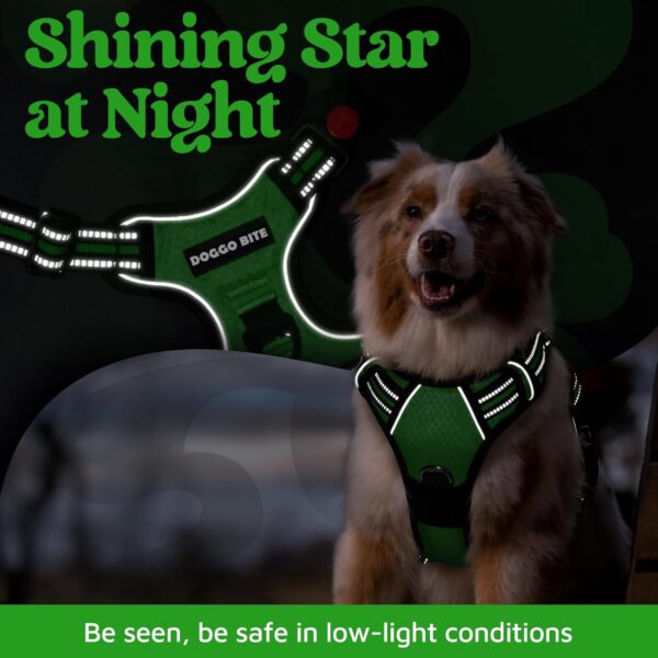 Doggo Bite Premium Reflective Dog Vest Harness| Soft Breathable| Padded Handle| Adjustable Straps & Dual Lock Buckle| No-Choke Design with Free Leash-22mm Chest (28-37inch) All Giant Breeds 35-60Kg