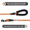 WOOFLIX Reflective Leash & Collar Combo Set | Anti-Slip Padded Handle for Medium & Large Dogs | Highly Reflective Rope (Leash 6.5 Ft. + Collar Medium, Orange), 18 Cm
