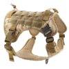 HANK Tactical Dog Harness - No Pull Heavy Duty - Military Standard Fabric - 2 Front Metal Buckles - Dog Belt for Training - Walking - Adventure (Camouflage, S - Harness)