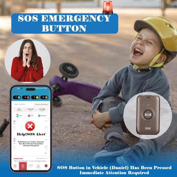 Acumen Track GF-06 Mini Wireless GPS Tracker for Kids, Car & Bike | Real-Time Tracking, Voice Monitoring, SOS Button, Geo-Fence, 850 mAh Battery | iOS & Android App, 1-Year Warranty