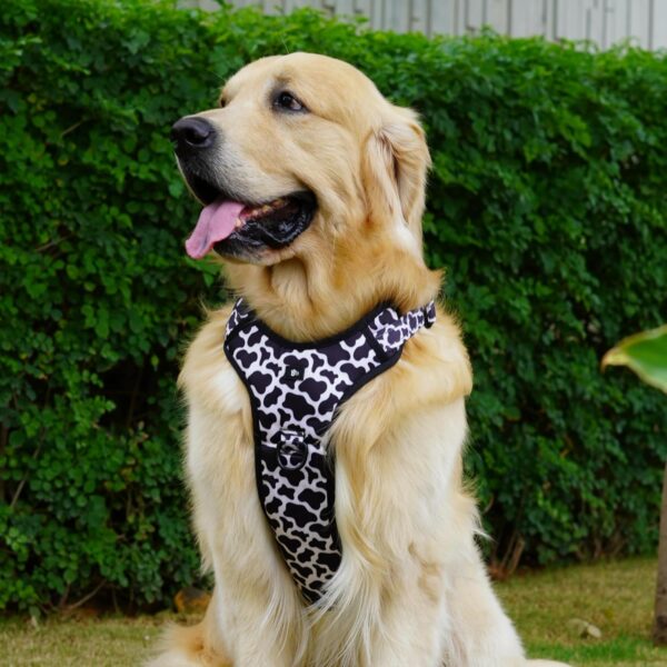 81IaoQUdDQL._SL1500_.jpg 'Moo-ve Over' Reflective No-Pull Dog Vest Harness for Large Dogs (21-30 kg) | Secure Lock-Unlock, Adjustable fit, Dual Leash Hook, Soft & Padded Harness for All Breed Dog | Chest: 23–30"