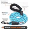 WOOFLIX Reflective Dog Leash And Collar Combo Set|Dog Collar & Anti Slip Padded Handle Leash For Dogs|Highly Reflective|Dog Rope For Medium & Large Dogs|(Leash 6.5 Ft. + Collar Large, Blue, 18 Cm)