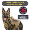 PET PEPPER Premium Dog Harness - Military Standard Metal Buckles || Free Velcro Patches || No-Pull Dog Vest || Breathable Mesh || Oxford Fabric || For All Dog Breeds (Brown, L), Large