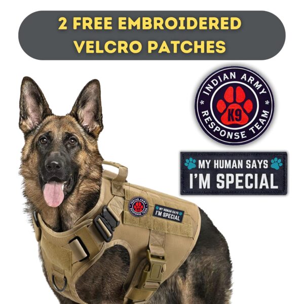 PET PEPPER Premium Dog Harness - Military Standard Metal Buckles || Free Velcro Patches || No-Pull Dog Vest || Breathable Mesh || Oxford Fabric || For All Dog Breeds (Brown, L), Large