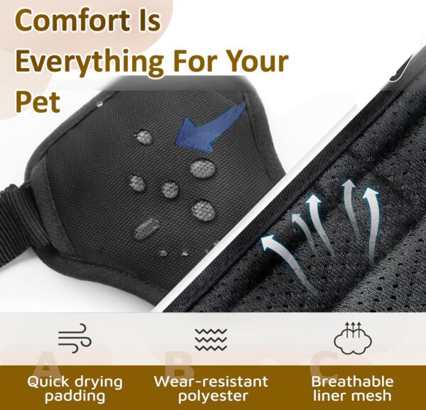 81xbnMOC9L._SL1500_.jpg Doggo Bite Premium Reflective Dog Vest Harness| Soft Breathable| Padded Handle| Adjustable Straps & Luxury Buckle| No-Choke with Free Designer Leash-19mm| Chest (22-28inch) All Small Breeds 4-13Kg